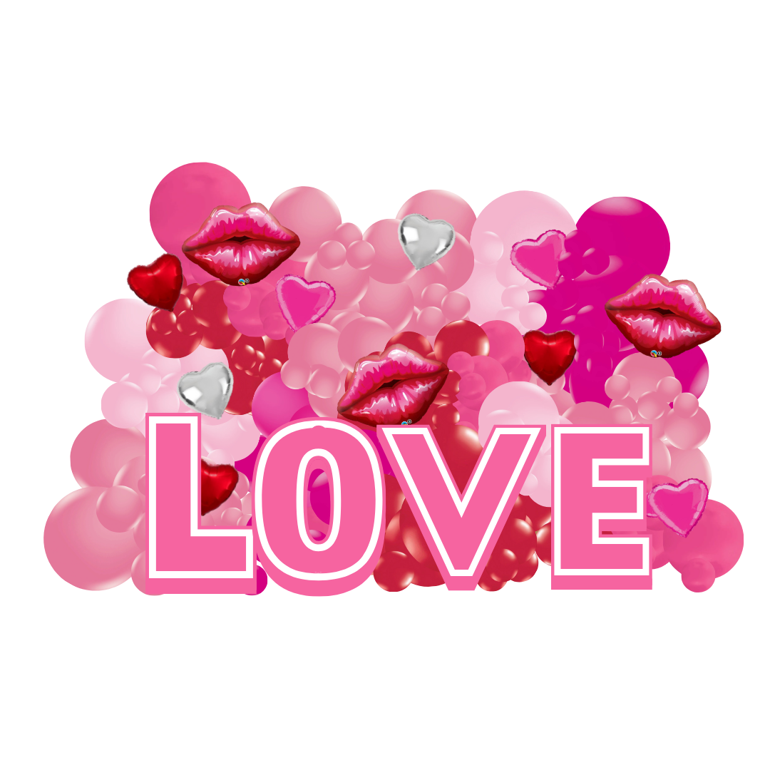 Love Marquee and Balloon Wall