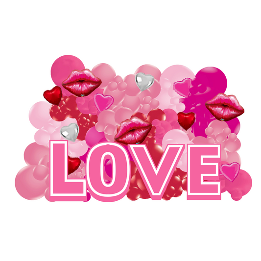 Love Marquee and Balloon Wall